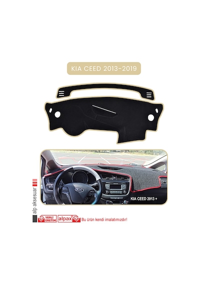 Kia Ceed 2013-2019torpido Koruma Halısı Bej Kenar