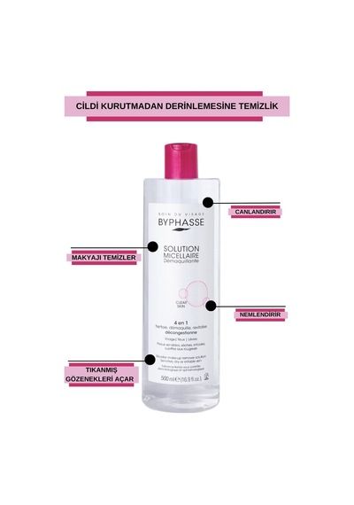 Byphasse Micellar Yüz Ve Makyaj Temizleyici Misel Su + 35 Adet Pamuk 500 ML