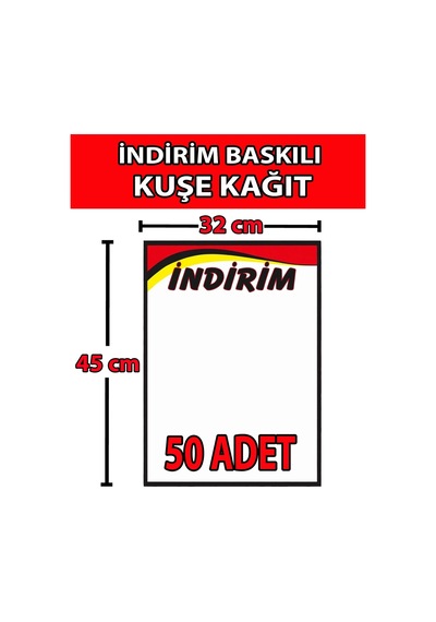 Market İndirim Afişi Kuşe Kağıt 32x45 Cm 50 Li Pk.