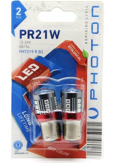 Photon P21w Ba15s 12-24v 93 Led Ampul - Kırmızı - İkili Blister Ph7219 R B2