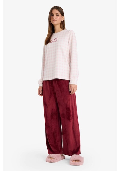 Defacto Regular Fit Velur Pijama Altı G5915ax25wnbr248 Bordo-br248