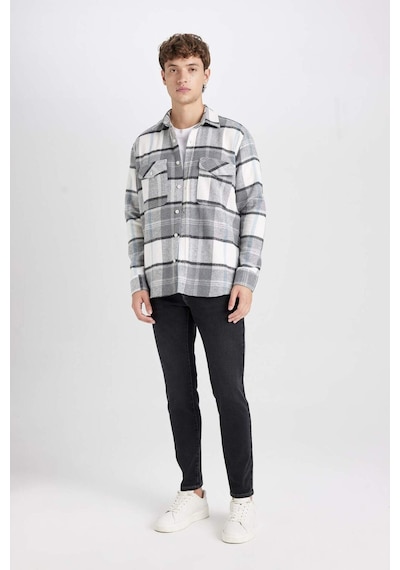 DeFacto Regular Fit Normal Kesim Kareli Oduncu Flanel Uzun Kollu Gömlek D6027AX24AUGR367 Gri DeFacto Regular Fit Normal Kesim Kareli Oduncu Flanel Uzun Kollu Gömlek D6027AX24AUGR367 Gri