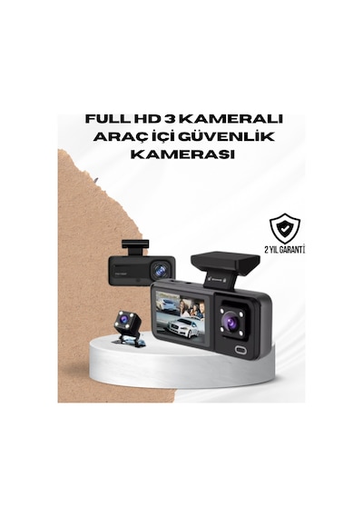 Wi-fi Bağlantılı Full Hd Araç Kamera Seti 3 Kameralı Park Koruma Ve Döngü Kayıt