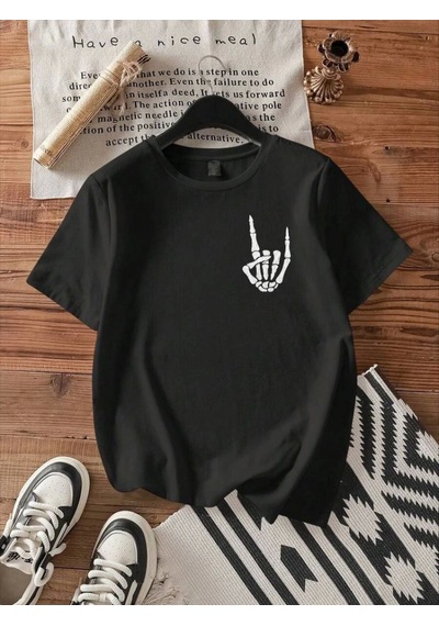 Hazego Erkek Baskılı Oversize T-shirt - Siyah