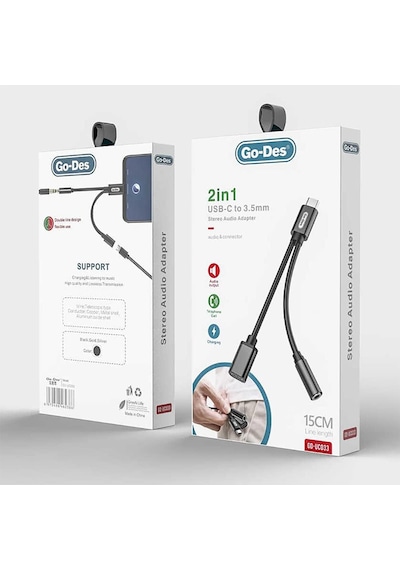 Go-des 2& Amp 39 Si 1 Arada Serisi Type-c - Aux Ve Şarj Dönüştürücü Kablo 15 Cm Hat Uzunluğu Usb-c - 3,5 Mm Kulaklık Ses Adaptörü Ve Şarj G Go-des 2& Amp 39 Si 1 Arada Serisi Type-c - Aux Ve Şarj Dönüştürücü Kablo 15 Cm Hat Uzunluğu Usb-c - 3,5 Mm Kulaklık Ses Adaptörü Ve Şarj G