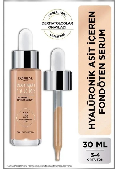 L'oreal True Match Nude Serum Fondöten - 3 4 Light Medium