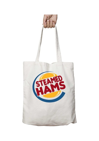 Art Hediye Steamed Hams İki Tarafı Kalıcı Baskılı Yıkanabilir Çanta Çok Renkli