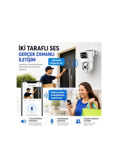 Uninet 6mp Çift Lensli Wifi Döner Başlıklı Ptz Güvenlik Kamerası Insan Takibi, Gece Görüşü, Çift Yönlü Ses Ve Nvr Desteği