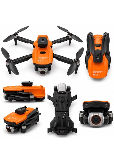 S9 Aerıal Drone Ekranlı Kumanda Fırçasız Motor 2.4g Rc Quadcopter Wi-fi Cam Fpv Canlı Yayın Engel Algılama Sabit Durma Katlanabilir Tek Tuşla Dönüş Çift Lens 50x Zoom Optik Akış Koruma