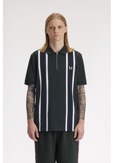 Fred Perry M2420-q20 Tramline Erkek Polo Tişört Koyu Yeşil