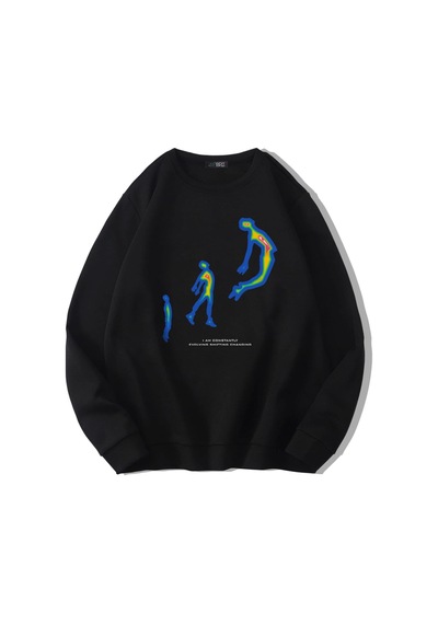 Brz Collection Unisex Oversize Evolving Coolane Sweatshirt Siyah