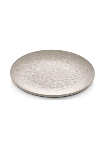 12 Adet Mat Krem Melamin Tatlı Tabağı Servis Tabağı Makinede Yıkanabilir 25 Cm