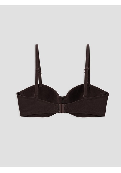 Lcw Dream Kahverengi Balenli Dolgusuz Kadın Büzgülü Bikini Üst