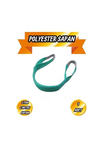 Sapan Polyester Spanzet 2 Ton 2 Metre Su Yeşili Sağlam Yük Kaldırma Taşıma İndirme Halat