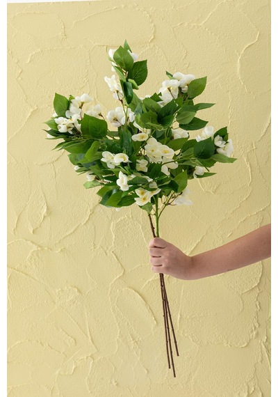 Yapay Lux Menekşe Dalı Kırık Beyaz 80 Cm 5 Yaprak Kırık Beyaz