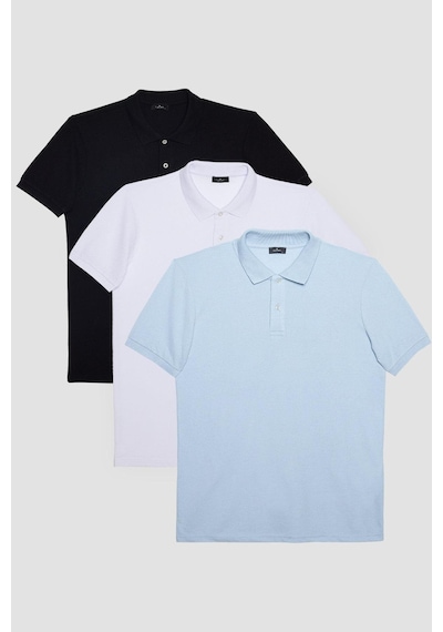 Tudors Erkek 3'lü Paket Siyah-mavi-beyaz Slim Fit Dar Kesim Pamuklu Düz Pike Polo Yaka Tişört-32179 Multi Çok Renkli Tudors Erkek 3'lü Paket Siyah-mavi-beyaz Slim Fit Dar Kesim Pamuklu Düz Pike Polo Yaka Tişört-32179 Multi Çok Renkli