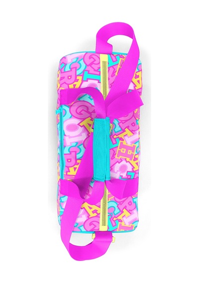 Coral High Pembe Su Yeşili Harf Desenli Spor Çantası 27551 124-Pembe