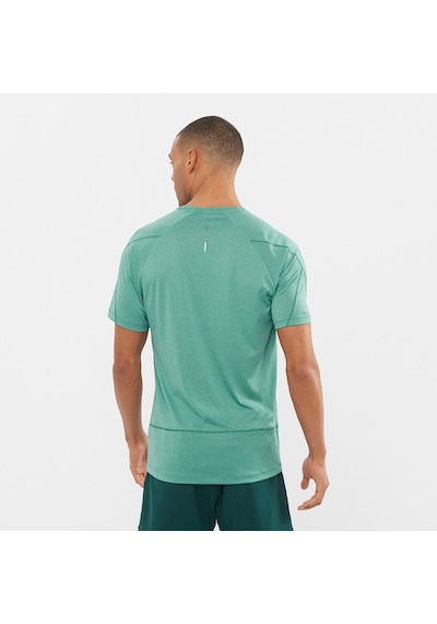 Salomon Cross Run Erkek Koşu Tişört Pacific Lc1869700 Yeşil