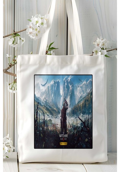 Art Hediye The Witcher Oyun Baskılı Omuz Çanta Kişiye Özel Model 10 Çok Renkli