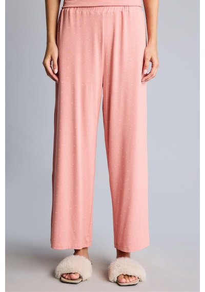 Defacto Regular Fit Kısa Kollu Dantel Detaylı Üst Geniş Paça Alt 2li Pijama Takımı I5544ax26aubr478 Bordo-br478