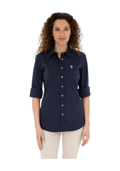 U.S. Polo Assn. Kadın Uzun Kollu Basic Gömlek 1840369 Lacıvert