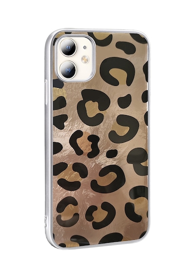 Apple     Uyumlu iPhone 11 Kılıf Desenli Zore Mep Kapak Gri Leopar