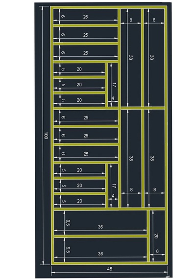100x45 Cm Kaşıklık & Kepçelik El İşçiliği Masif Ahşap Organizer