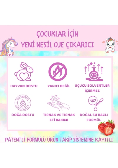 Freshup Yeni Nesil Çocuk İçin Çilek Kokulu Oje Çıkarıcı 10 ML