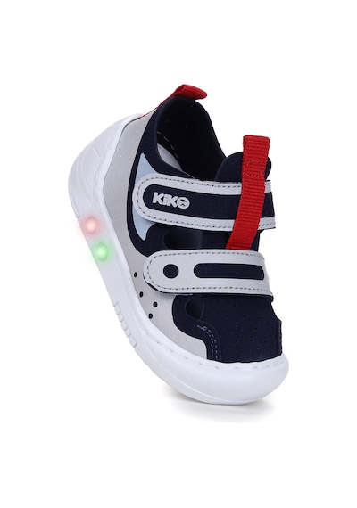 Kiko Kids Nera Cırtlı Işıklı Erkek Bebek Yürüyüş Spor Ayakkabı Lacivert - Mavi