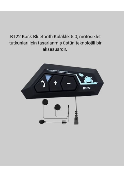 Bt22 Kask Bluetooth Kulaklık 5.0 Gürültü Engelleyici Ve Eller Serbest Kullanım 12098920