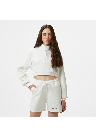 United4 Unıted4 Örme Crop Kadın Ekru Sweatshirt Cuko25ss Krem
