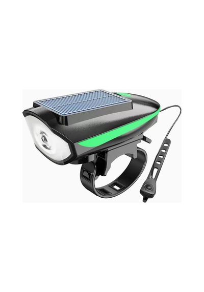 Forte Gt Bisiklet Ön Farı 250 Lm Korna 140db Usb Solar Şarjlı Yeşil Xbyc 6163 Yeşil