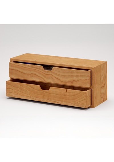 Desna İki Katlı İki Çekmeceli Mini Dolap 34 Cm X 12.1 Cm X 13.6 Cm Woodsaka Doğal Ahşap