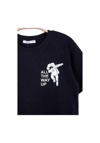 Nk Kids Erkek Çocuk Pamuklu All The Way Up Yazılı T-shirt-14001-siyah Siyah