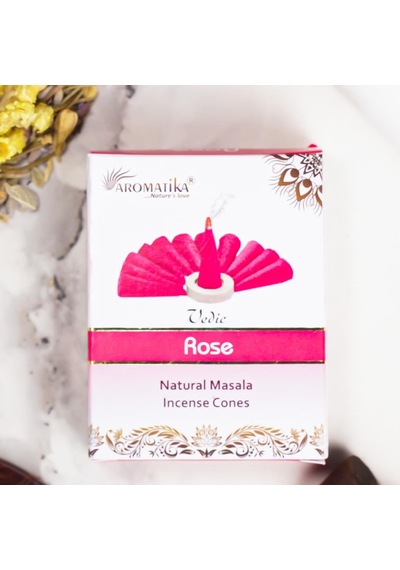 Aromatika Rose Kokulu Konik Tütsü