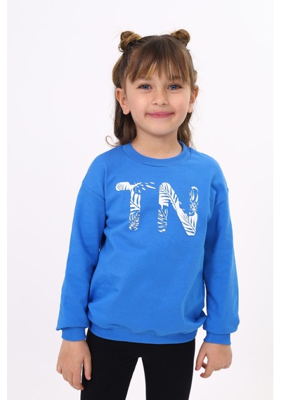 Toontoy Kız Çocuk Relax Fit Bisiklet Yaka Hafif Düşük Omuz Baskılı Sweatshirt - 2 İplik Saks Mavi Toontoy Kız Çocuk Relax Fit Bisiklet Yaka Hafif Düşük Omuz Baskılı Sweatshirt - 2 İplik Saks Mavi