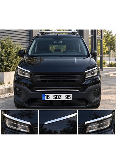 S-dizayn Fiat Doblo 3 Krom Far Üst Çıtası 2 Prç. 2023 Üzeri A+ Kalite