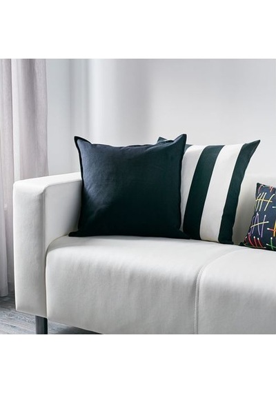 Minder Kırlent Kılıfı 50x50 cm Siyah Renk Fermuarlı Yastık Kılıfı