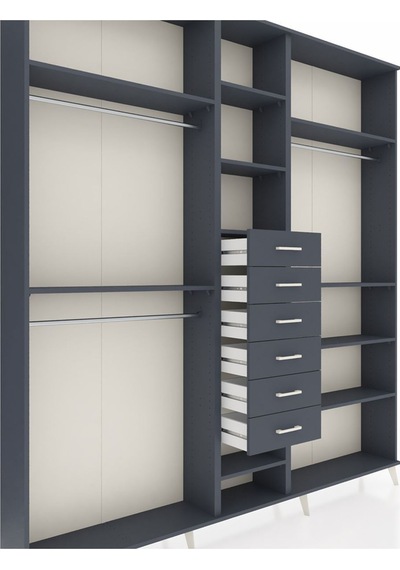 Arges Dolap 10 Raflı 6 Çekmeceli 3 Askılı 220x30x243 Antrasit-antrasit/antrasit Antrasıt/antrasıt Arges Dolap 10 Raflı 6 Çekmeceli 3 Askılı 220x30x243 Antrasit-antrasit/antrasit Antrasıt/antrasıt