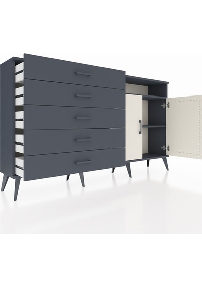 Arges Konsol 2 Raflı 5 Çekmeceli 2 Kapaklı 176x30x99 Antrasit-ayt Antrasit-aytaşı/antrasit Arges Konsol 2 Raflı 5 Çekmeceli 2 Kapaklı 176x30x99 Antrasit-ayt Antrasit-aytaşı/antrasit
