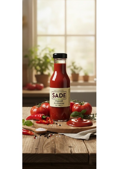 Sade Organik Ketçap Acı 280 Gr