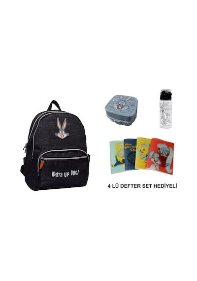 Looney Tunes Bugs Bunny Sırt Çantası Set Siyah