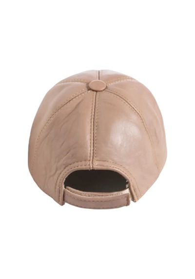 Unisex %100 Deri Arkadan Ayarlanabilir Baseball Kep Şapka Bej