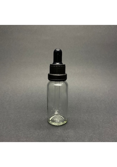20ml, Şeffaf Cam Şişe, 12 Adet, Cam Damlalıklı, Ecza Şişesi, Propolis Şişesi, Siyah Kapak Siyah Emzik Diğer