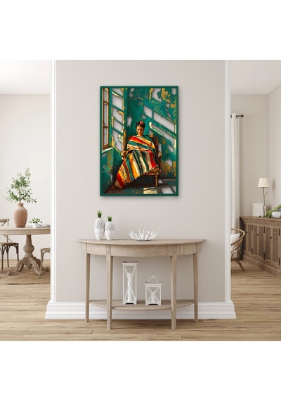 Renkli Şallı Bohem Kadın - Metal Tablo - Dec0341 57 X 80 Cm Çok Renkli