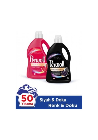 Perwoll Sıvı Çamaşır Deterjanı Siyahlar 50 Yıkama 3 L + Renkliler 50 Yıkama 3 L