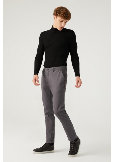 Twn Slim Fit Antrasit Armürlü Chino Pantolon 6ecc3s208232m