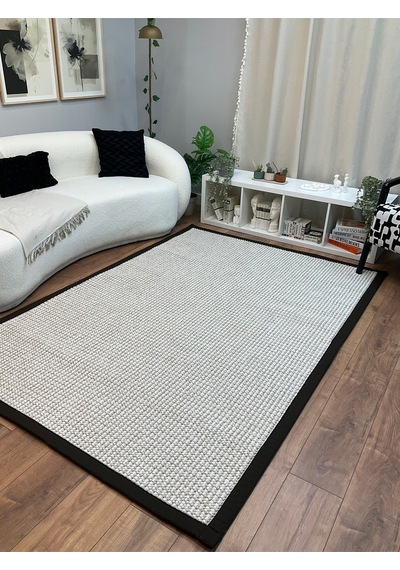 Saraz Halı Kumaş Bordür Gri Bukle Antrasit Bordür Halı Salon Koridor Mutfak Çocuk Odası Halısı Kilim S267 Kahve