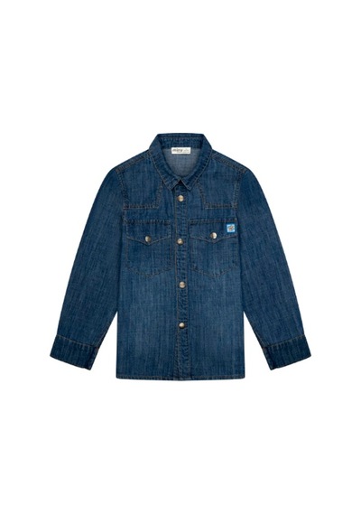 Minycenter Erkek Çocuk Cepli Denim Gömlek Mnt25e205 Mavi