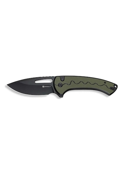 Sencut Squiggy Black / Green G10 Handle Black 9cr18mov Blade Kamp Çakı Yeşil